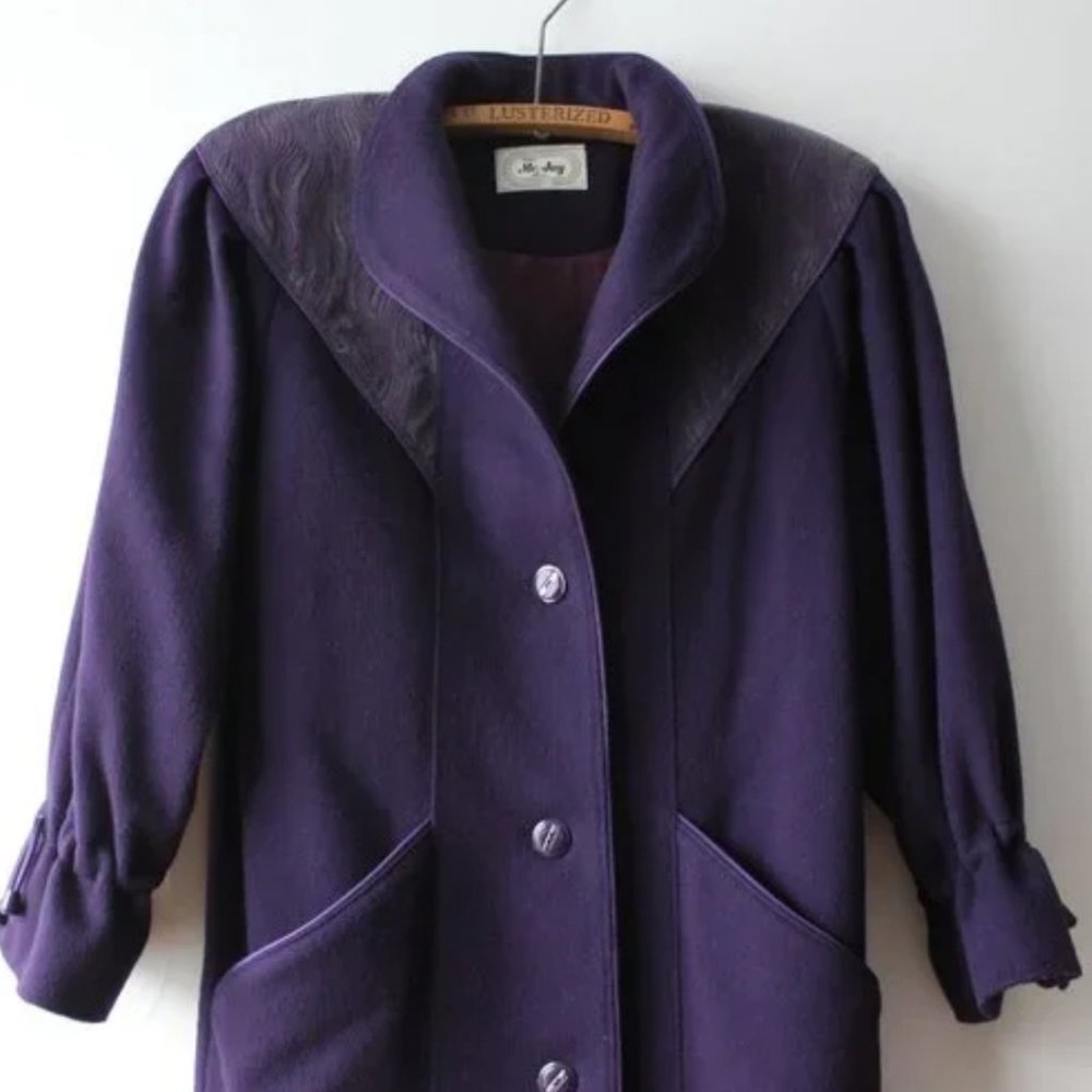 Vintage Wool Purple Coat Made in Canada